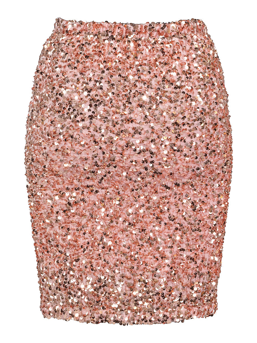 A-shape sequins skirt Rose