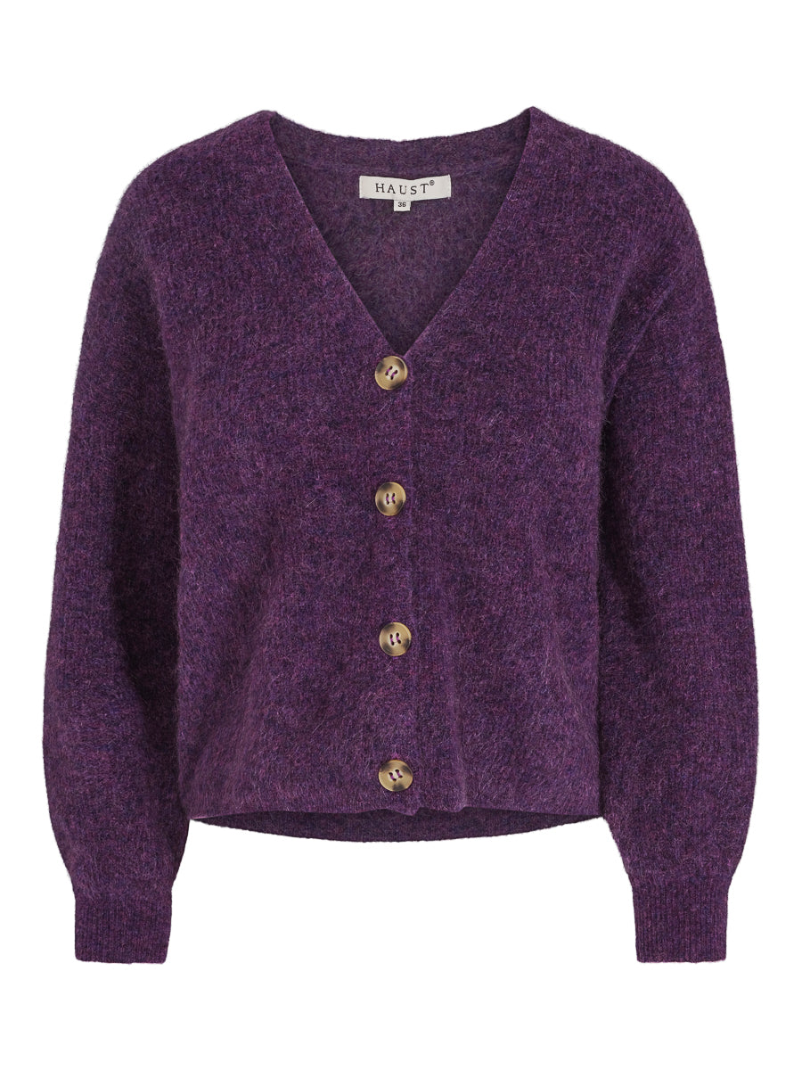 Mohair V-neck luxury cardigan Plum