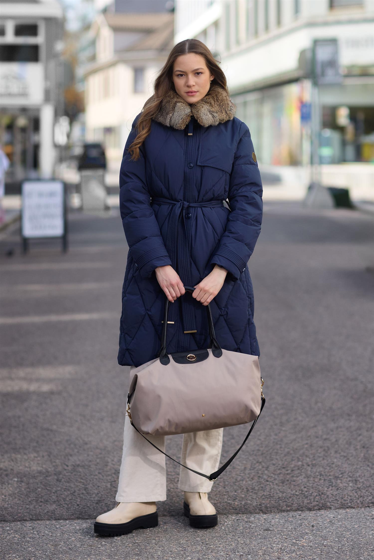 Fashion down coat Marineblå