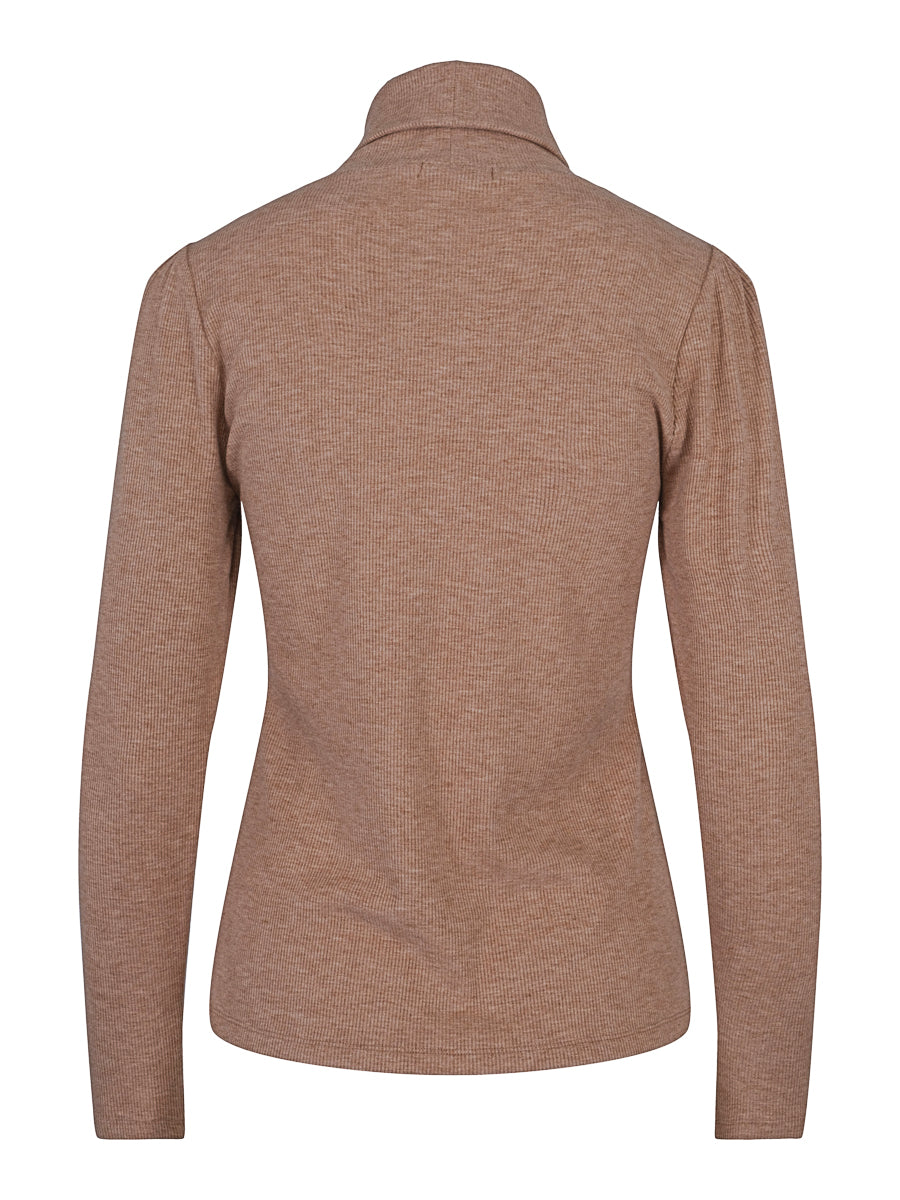 Rib rollneck Sand Mel.