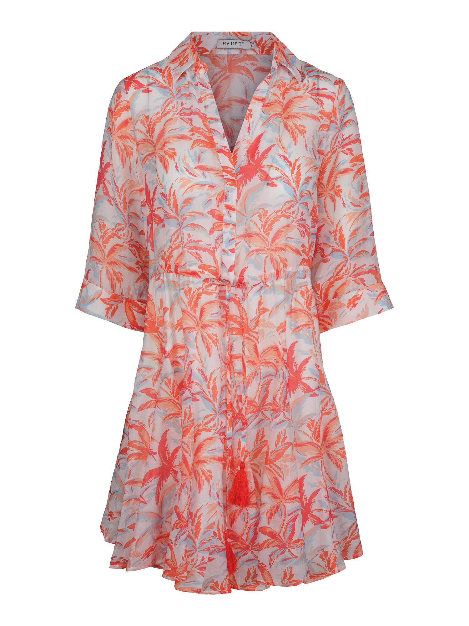 Short printed feminine dress Palms