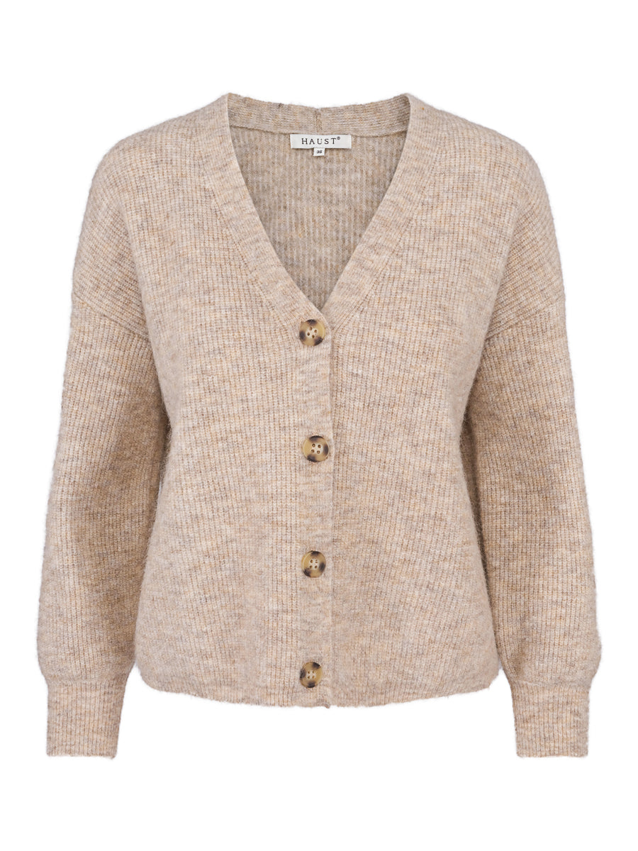 Mohair V-neck cardigan Sand Mel.