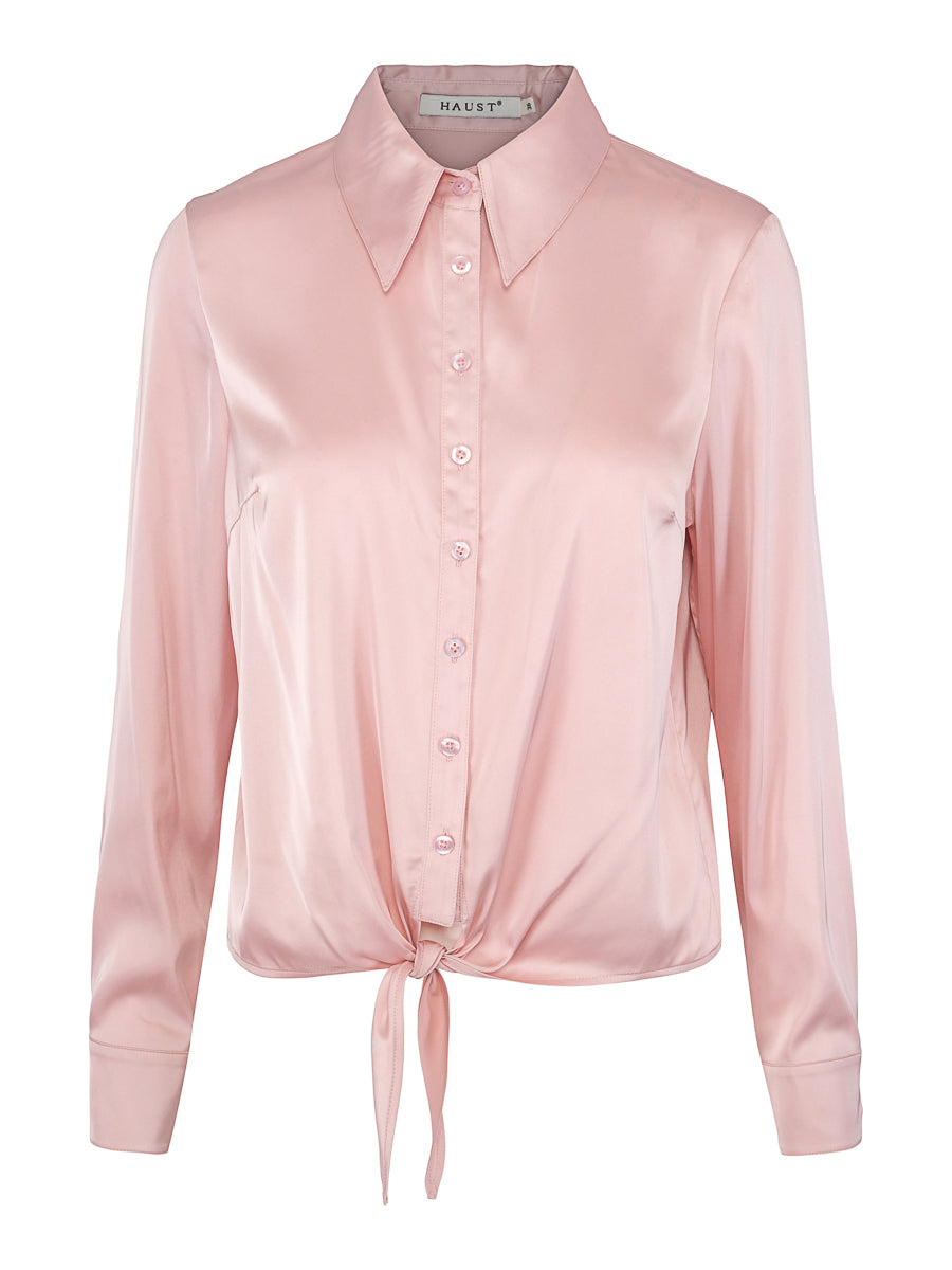 Satin tie shirt Rose