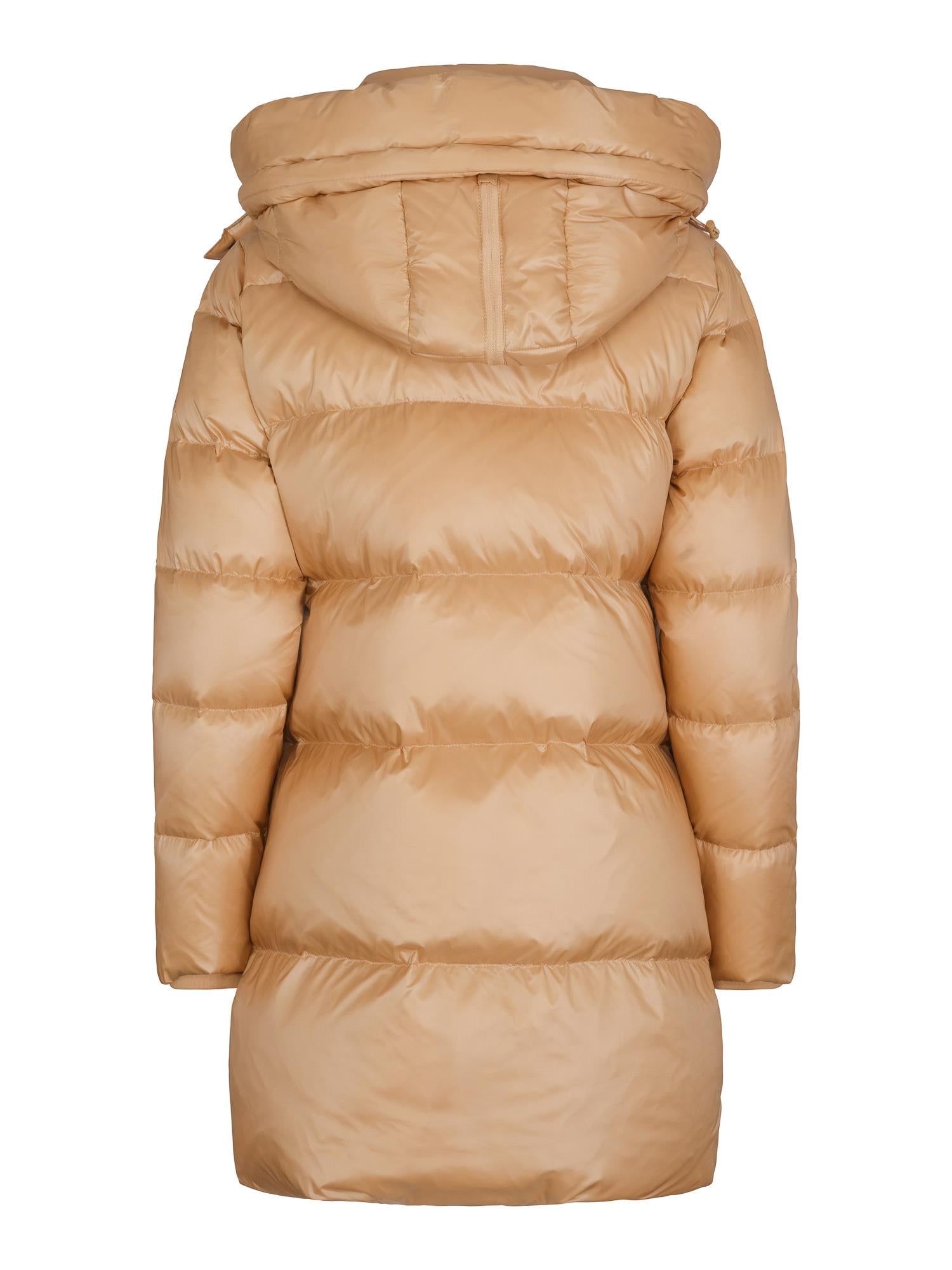 3/4 long hooded down jacket Champagne