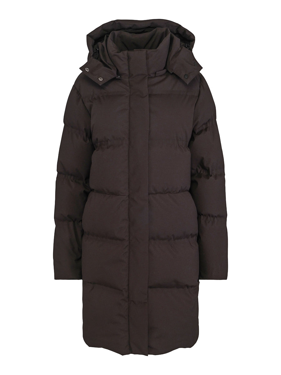 Long weather down jacket Sort