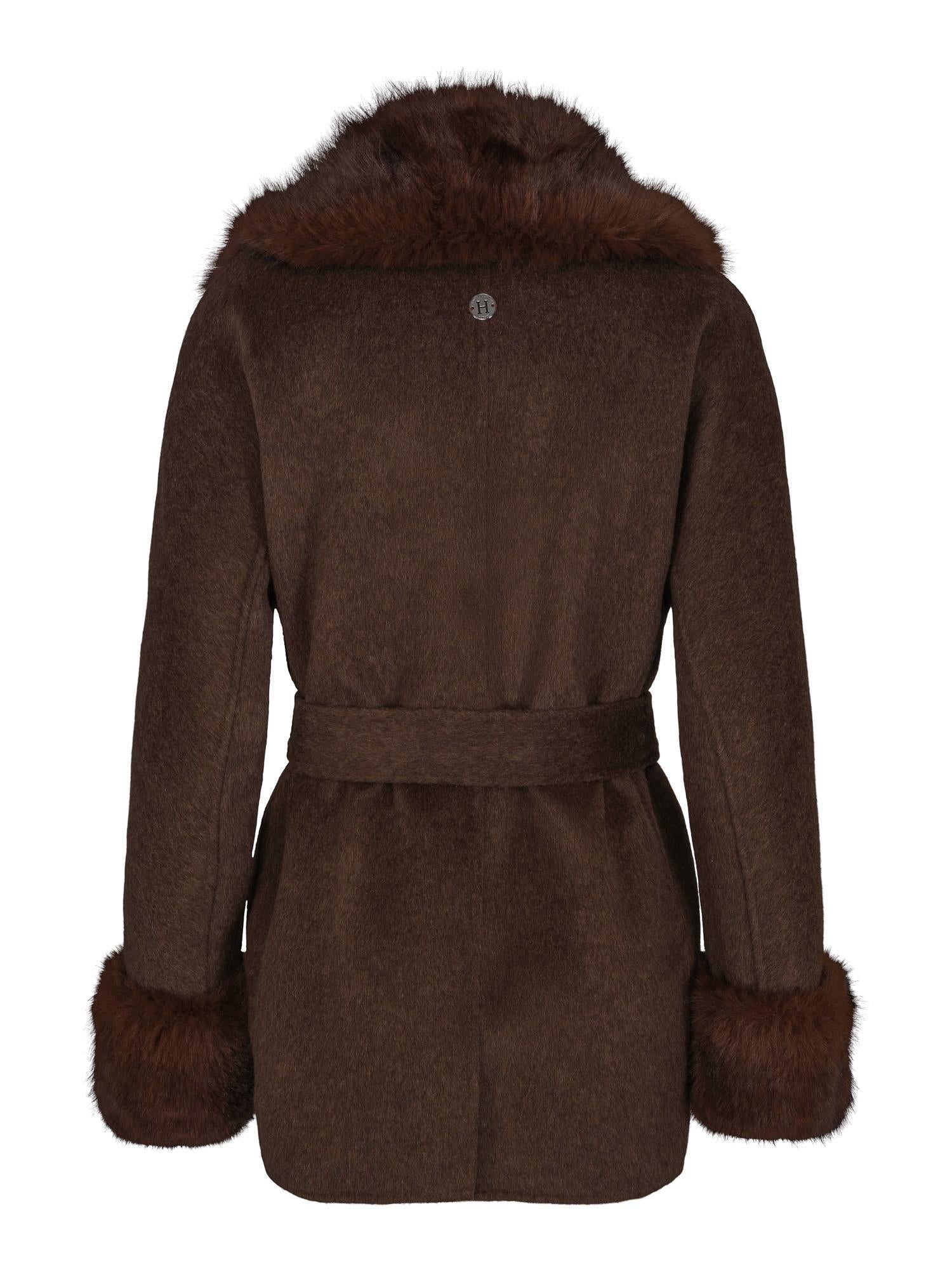 Short fab coat Brunmelert
