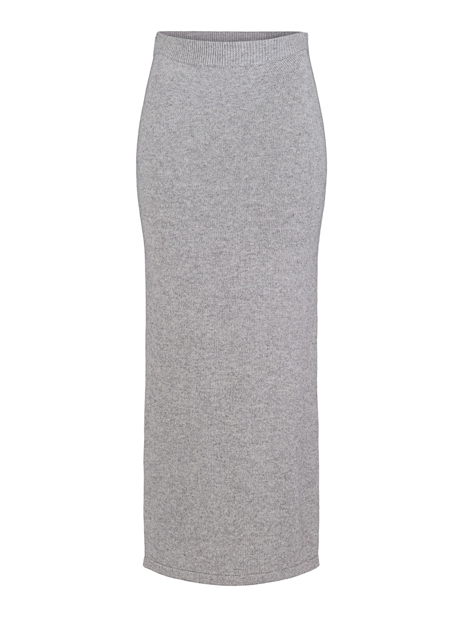 Knitted long skirt Grey Melange