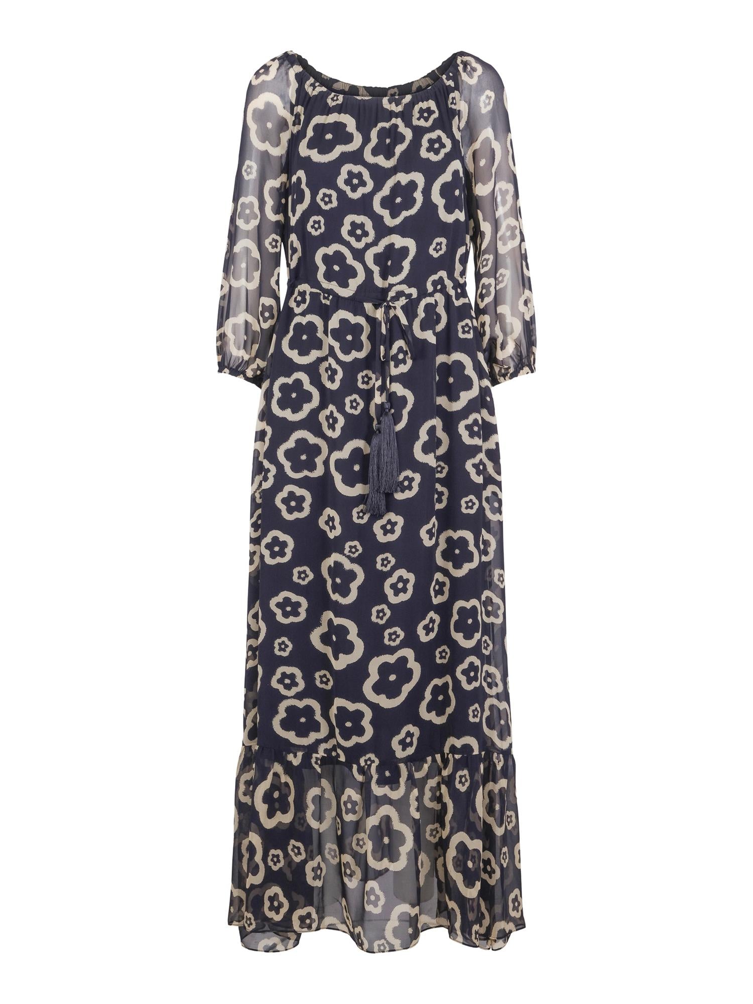 Long feminine dress Marineblå
