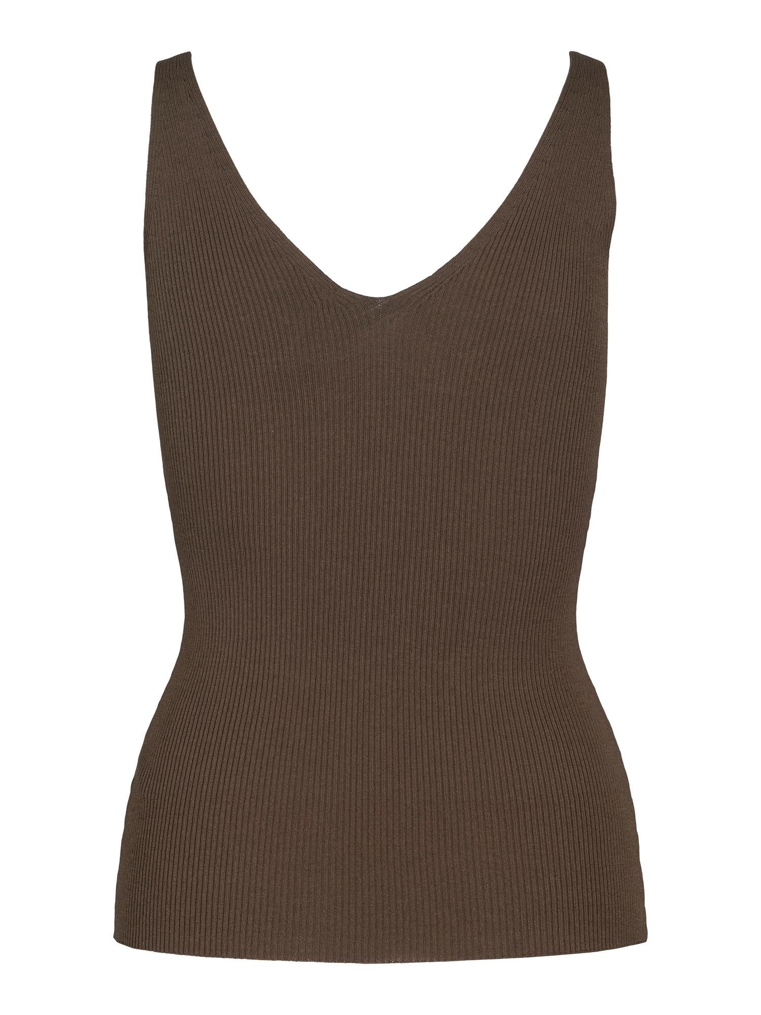 Rib knitted singlet Olivengrønn
