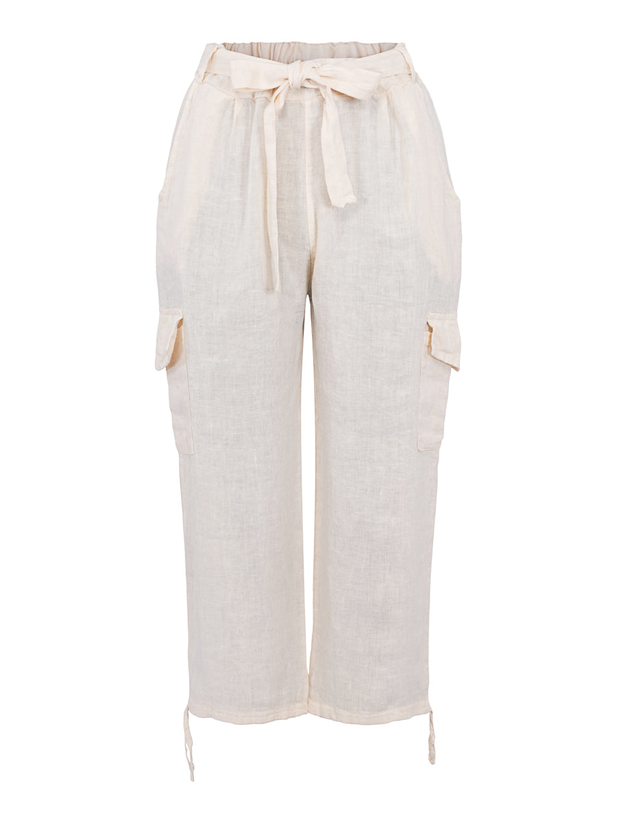 Cargo linen trouser Light Sand