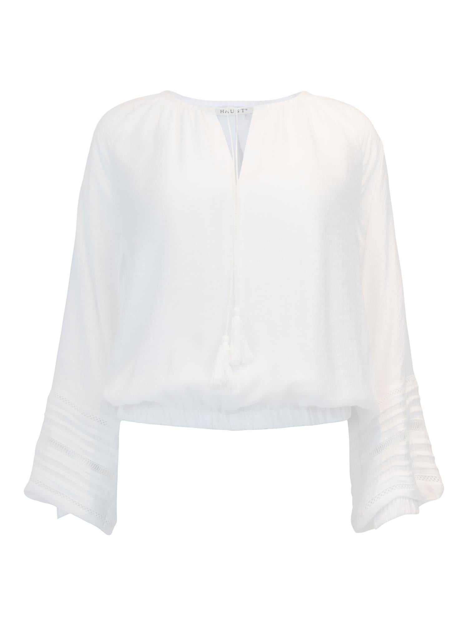 Seam detail sleeve blouse Hvit