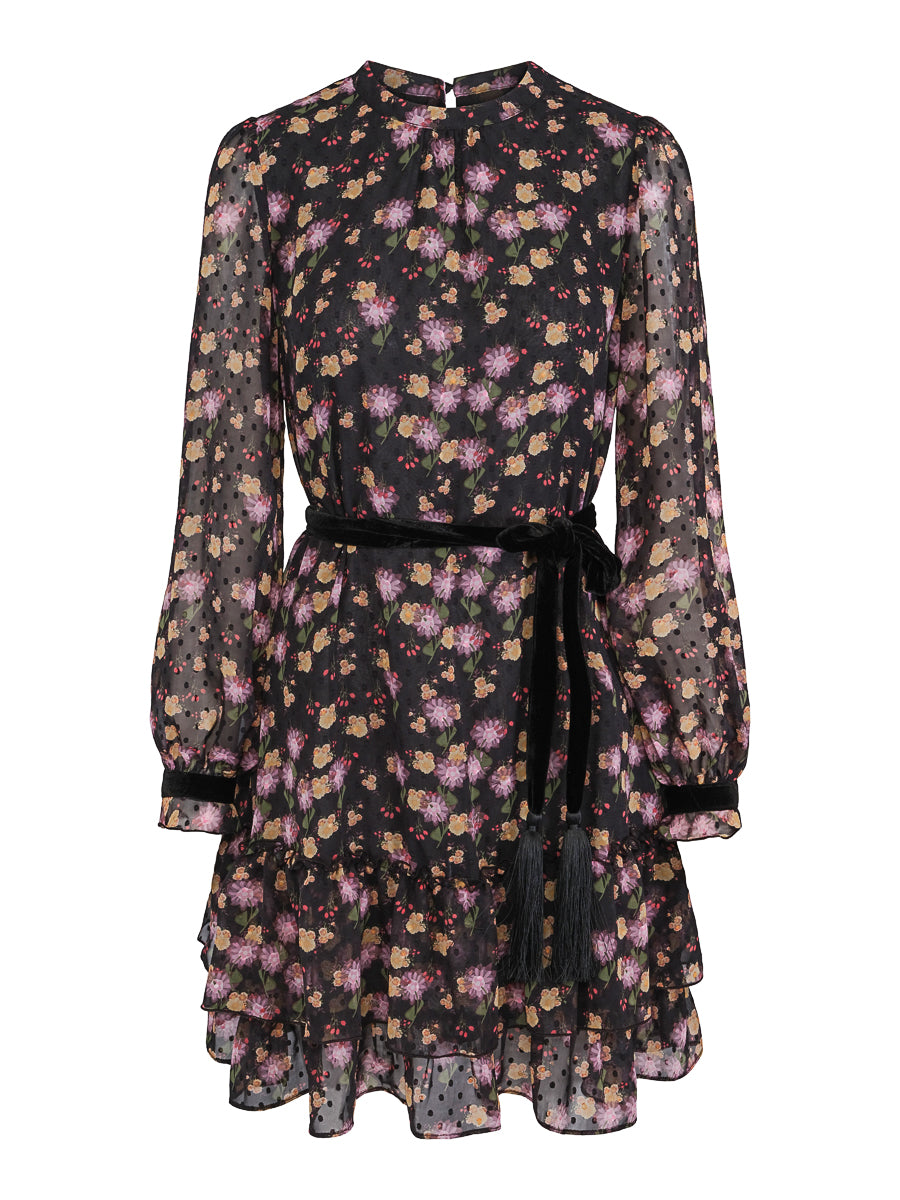 Velvet detailed dress Multi