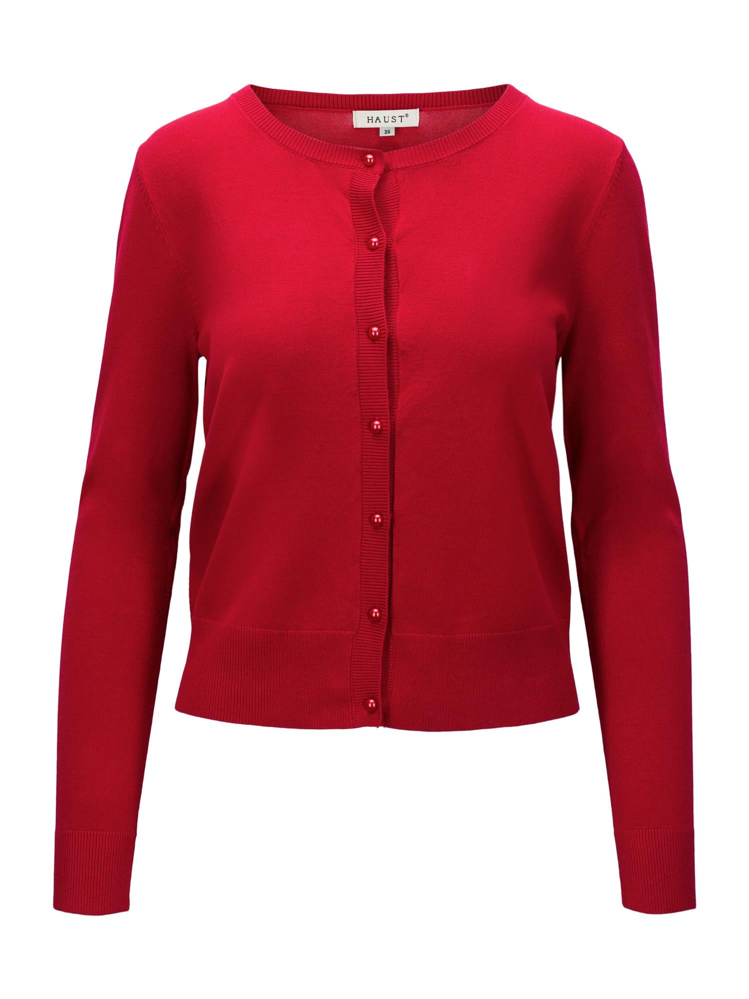 Knitted Short Cardigan Red