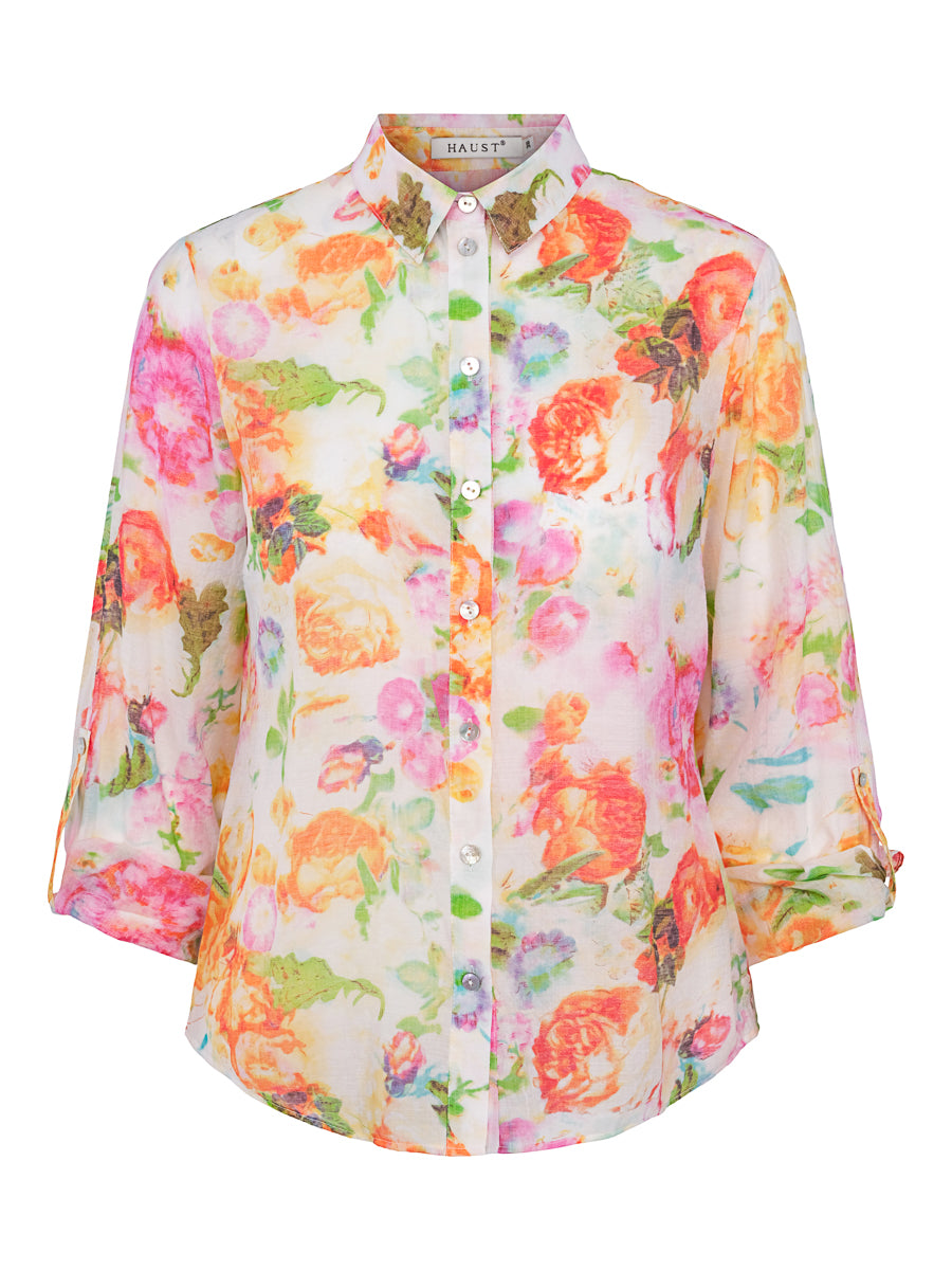 Casual shirt Orange-Flower