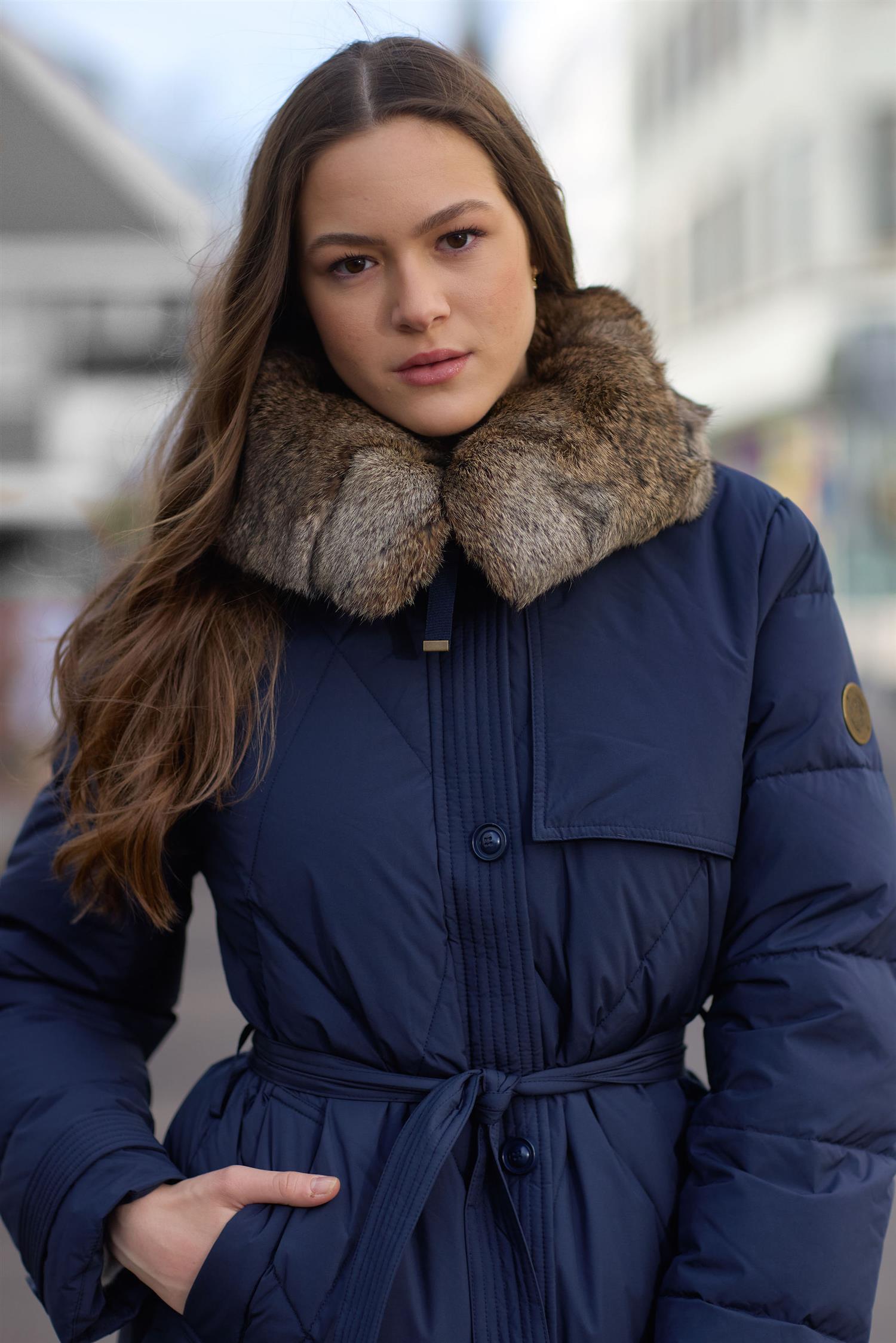 Fashion down coat Marineblå