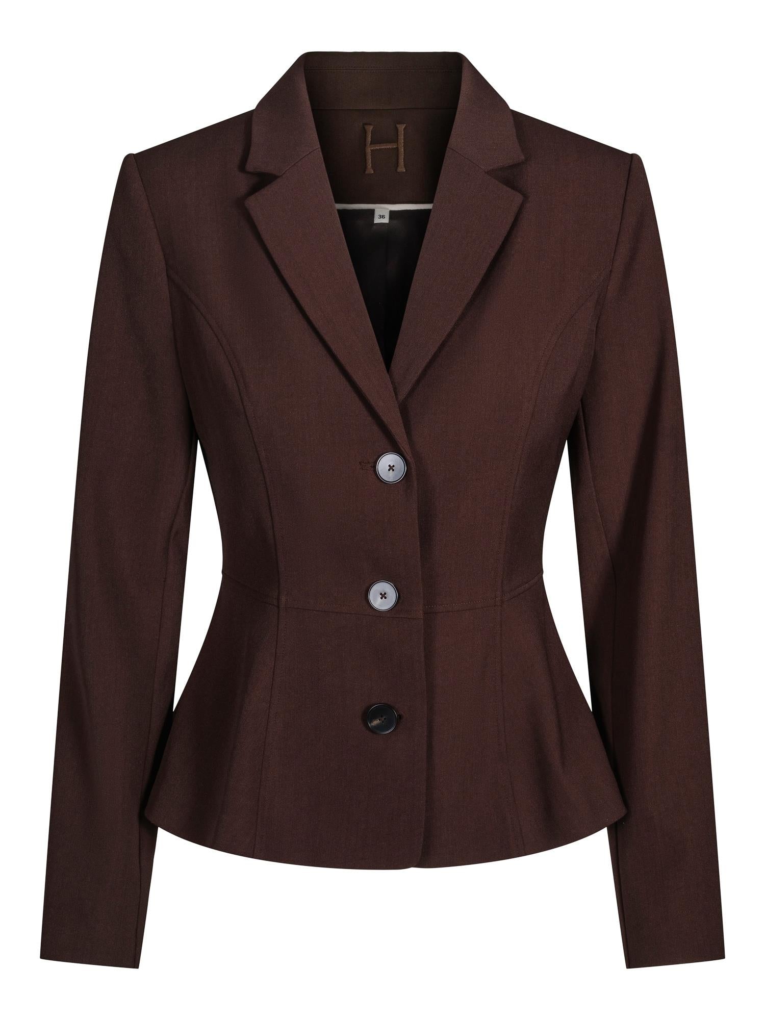 Ruffel fashion blazer Dark Brown