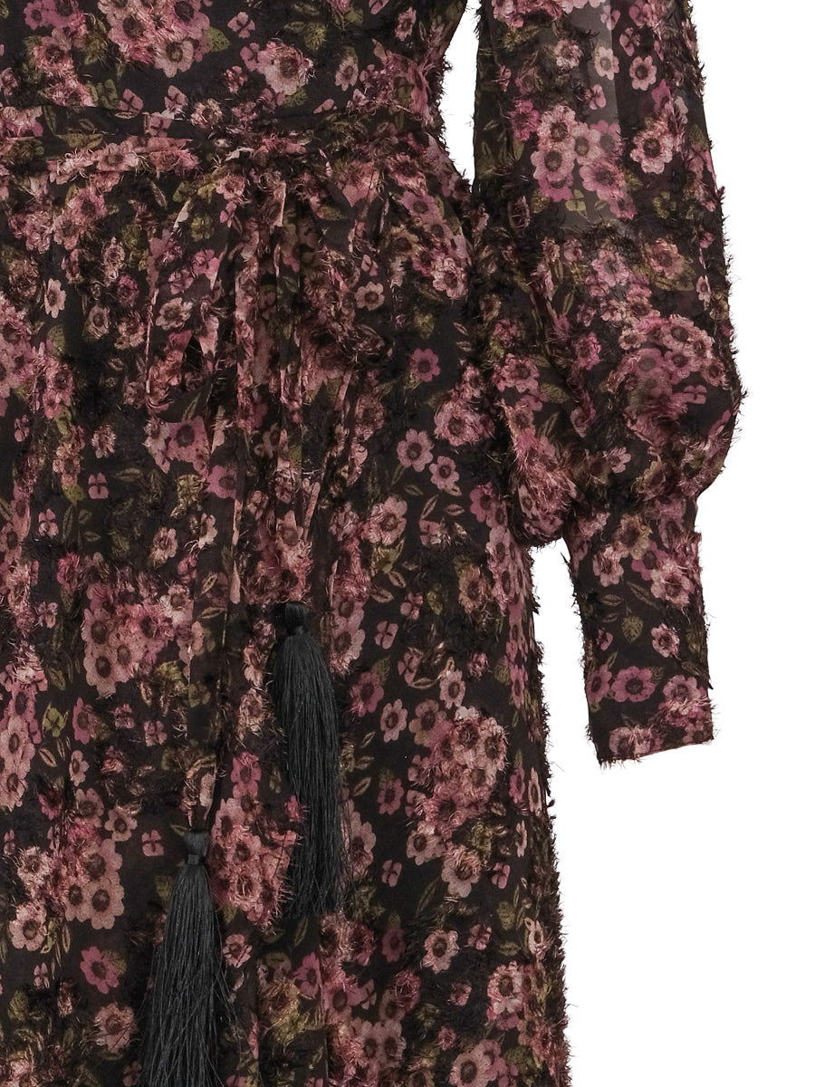 Long wrap dress Flower