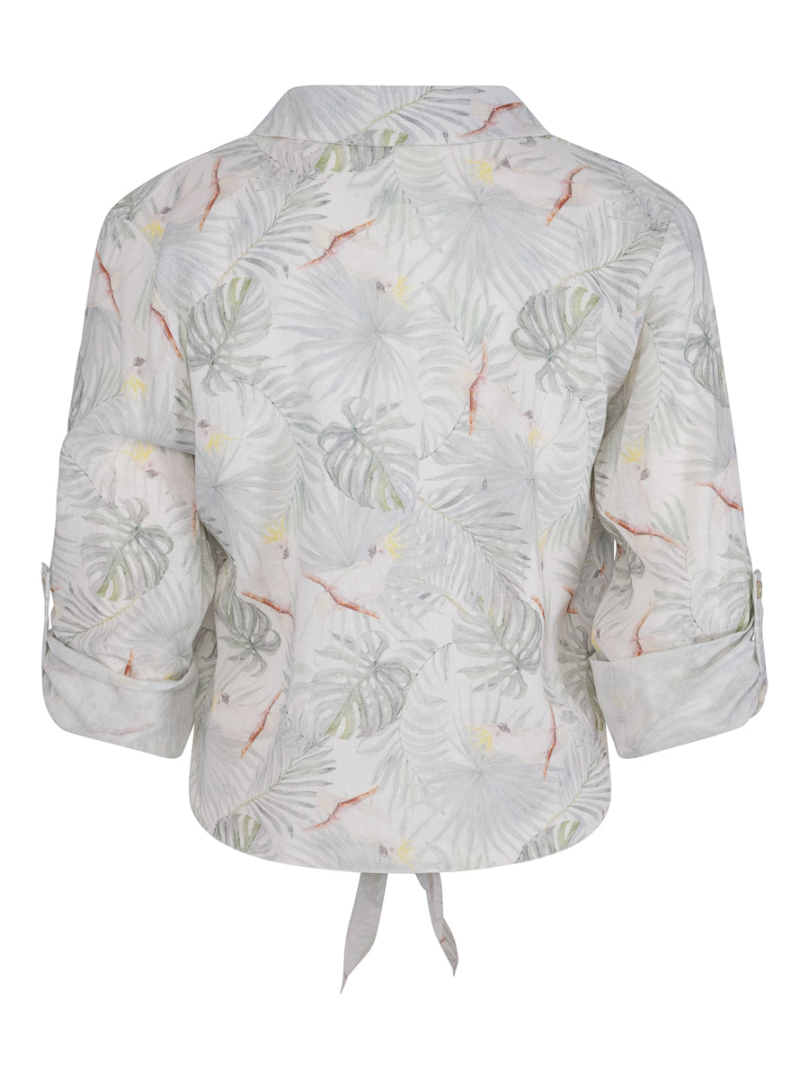 Tie linen shirt Multi