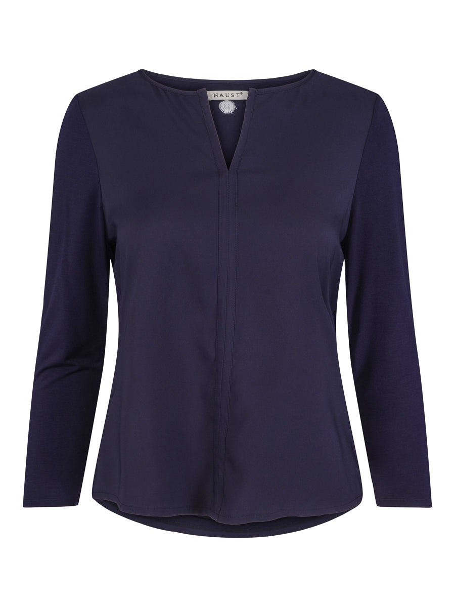 Everyday V-neck blouse Marineblå