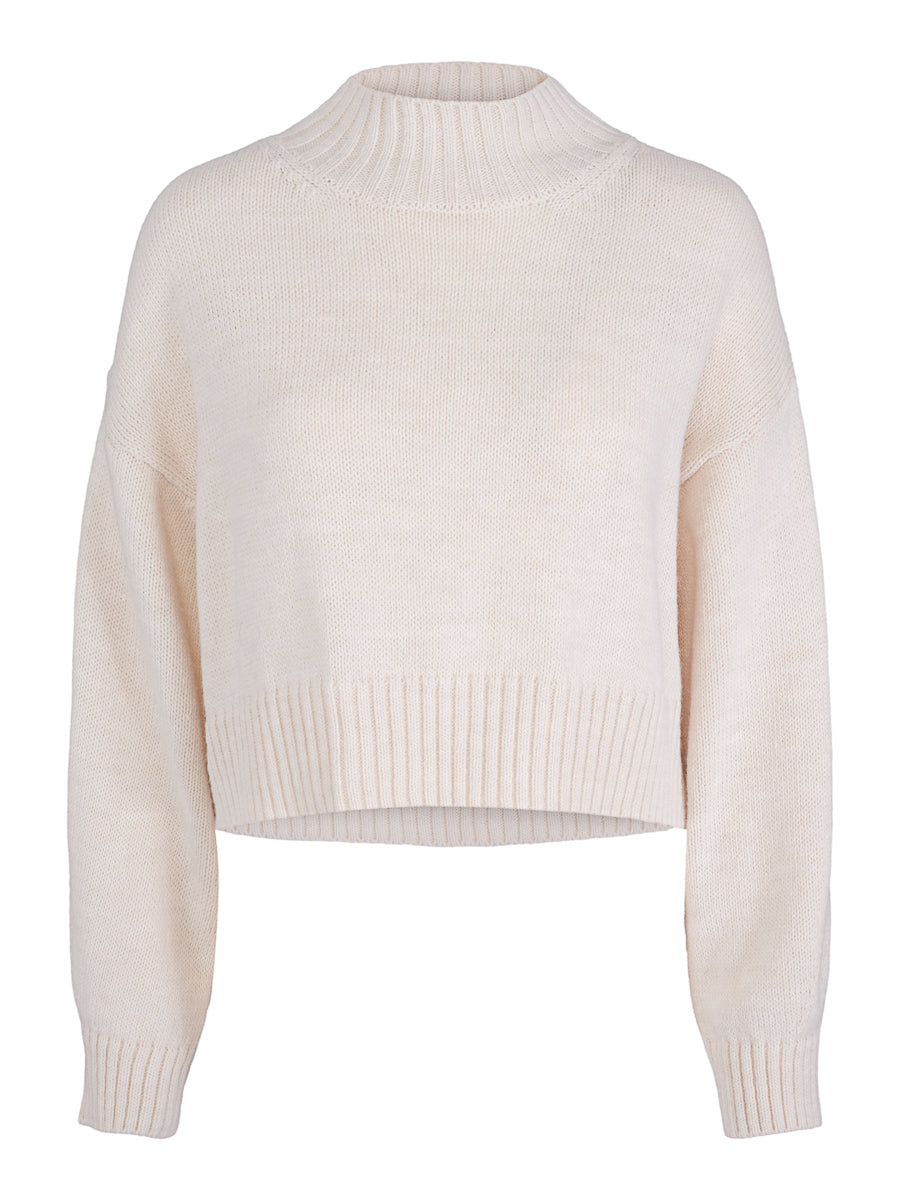 Short knitted pullover Ecry
