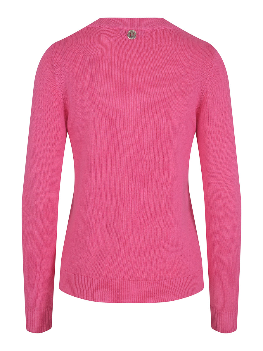 Basic round neck pullover Warm rose