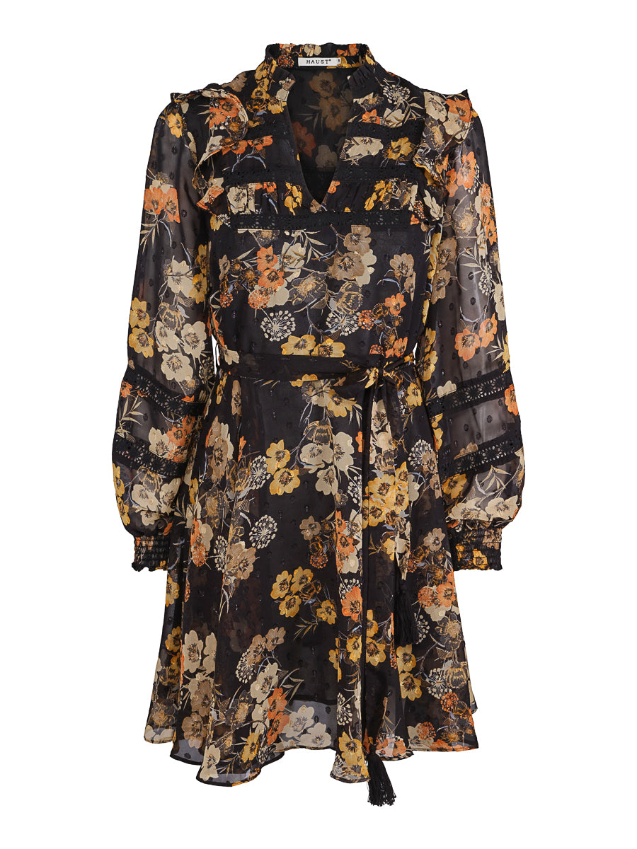 Detailed dress Dotted Black-Flower