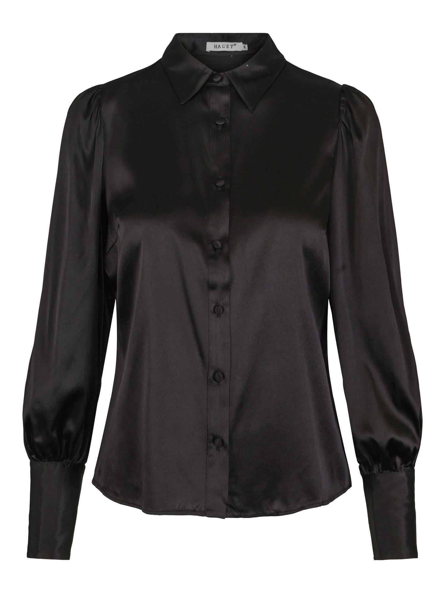 Feminine silk blouse Sort