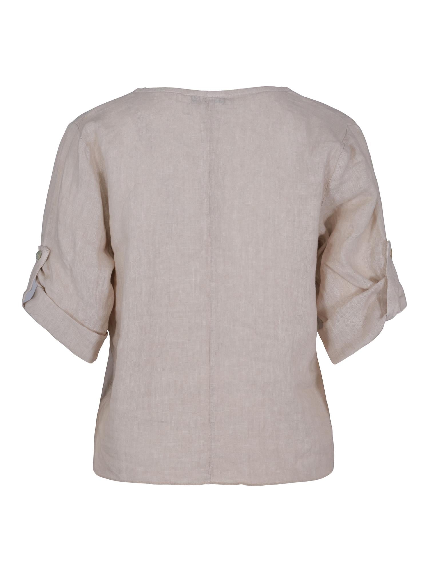 V-neck tie blouse Lys sand