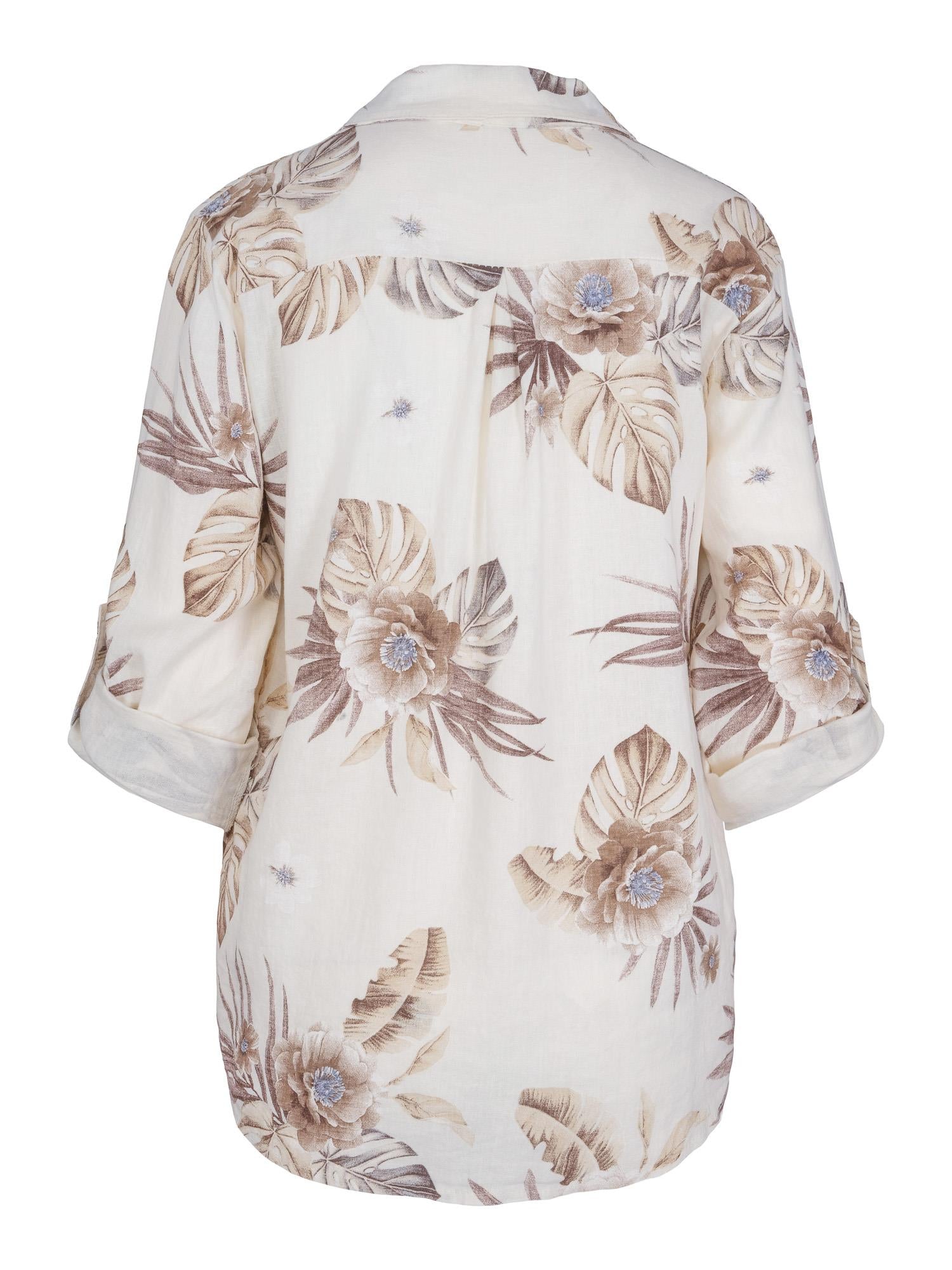 Printed casual shirt Blå-blomstret