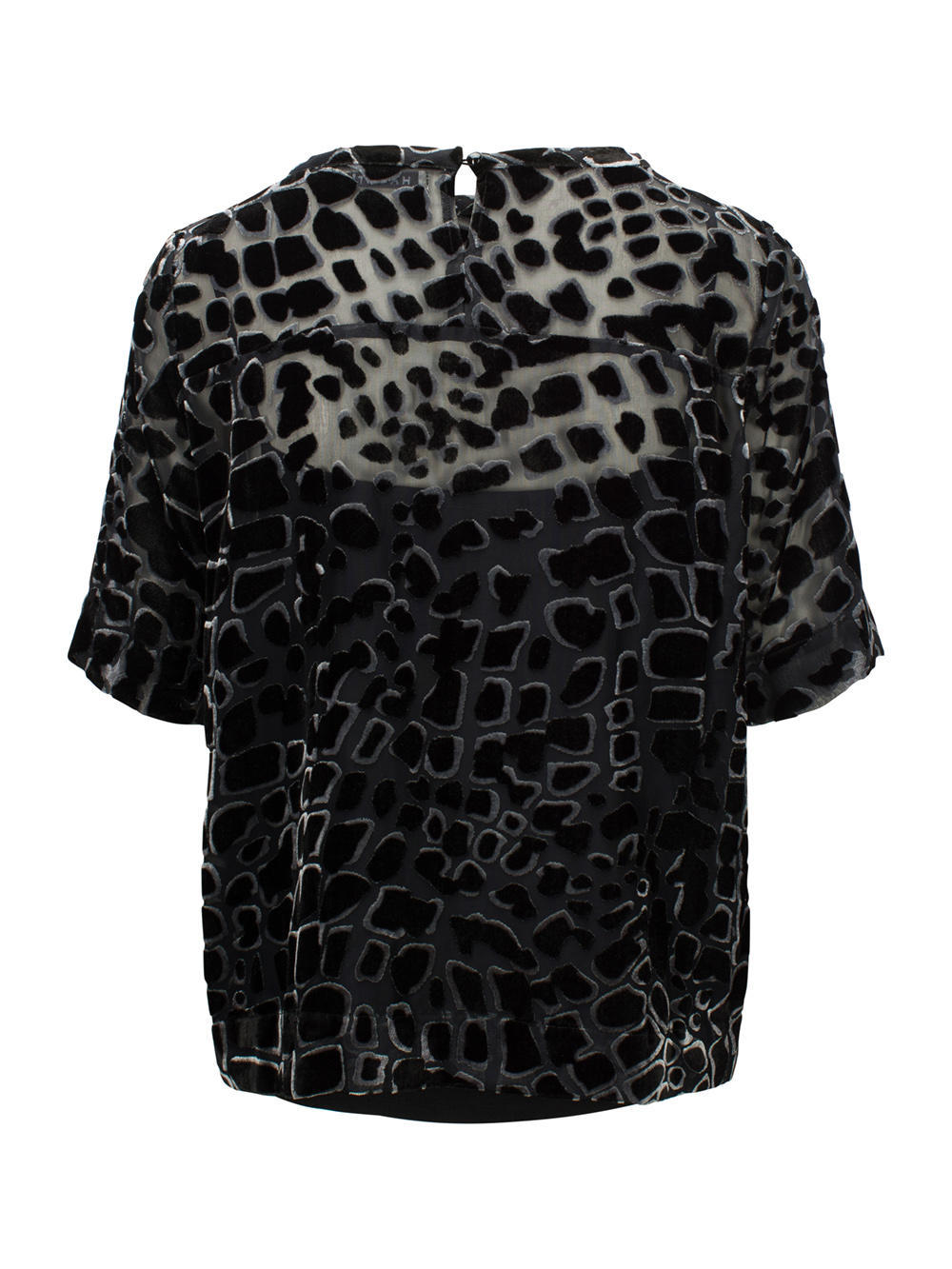 Squared animal top Black