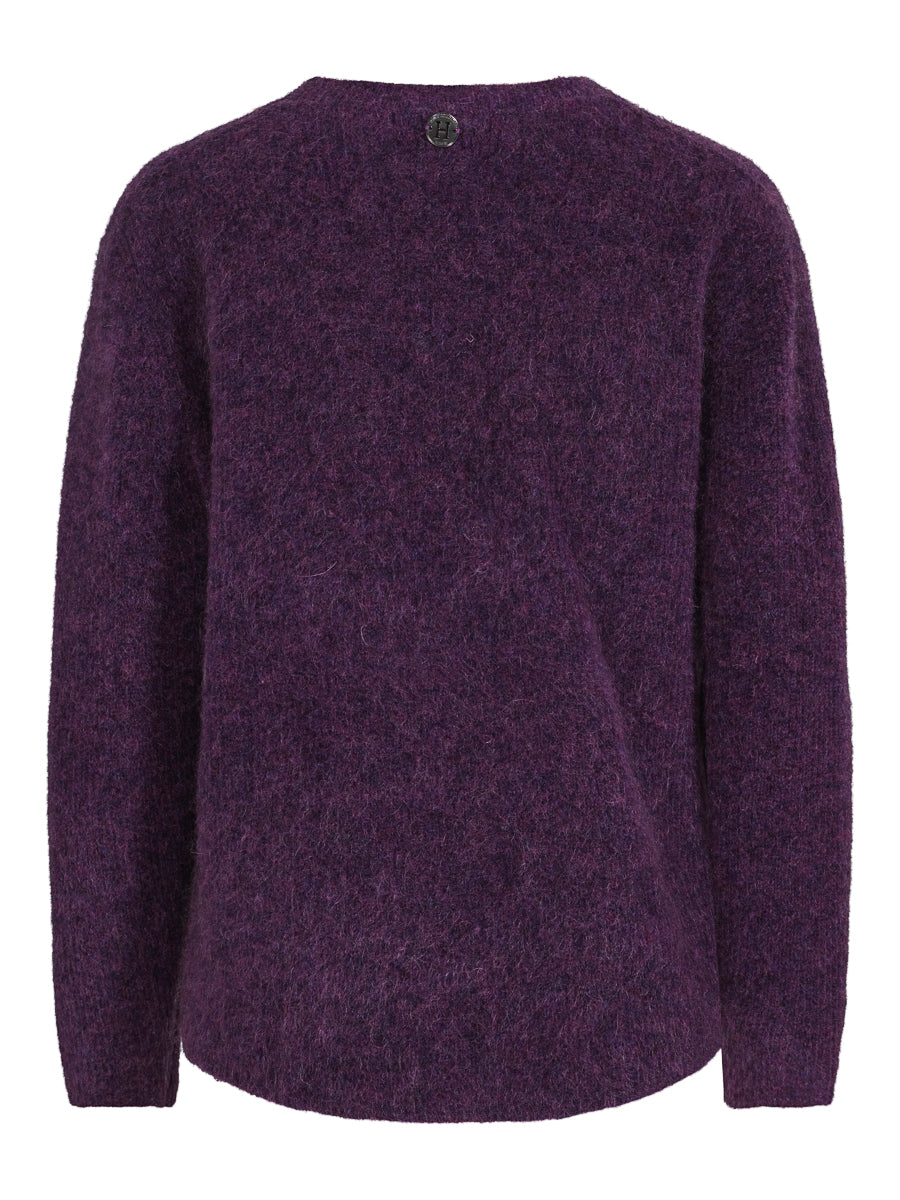 Exclusive mohair casual pullover Plum