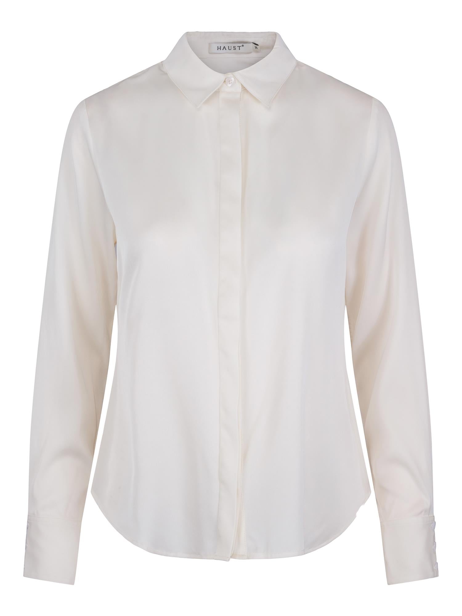 Silk classic shirt Krem