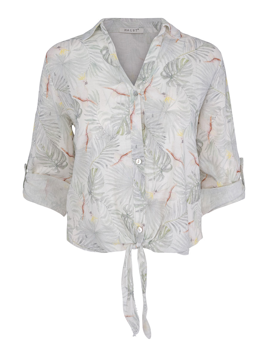 Tie linen shirt Multi