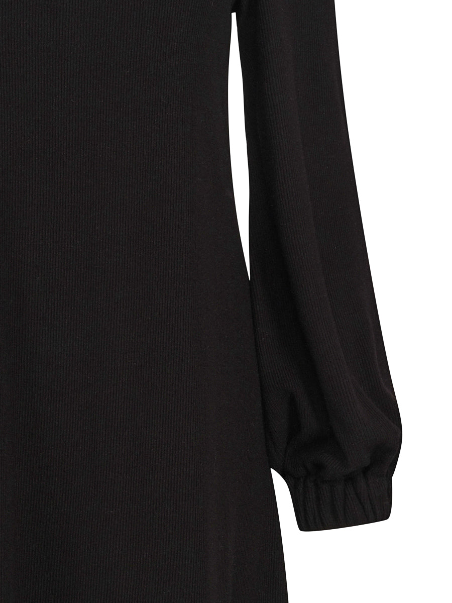 Rib jersey dress Black