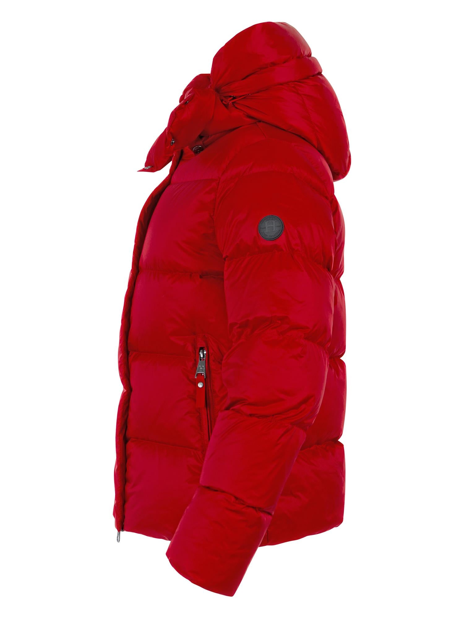 Short hodded puffer jacket Red