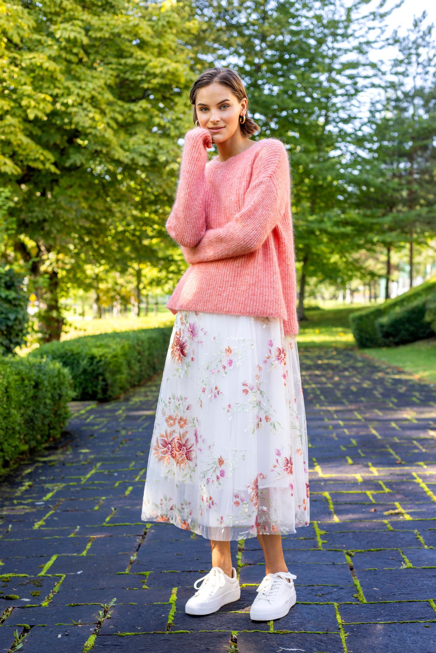 Tullenmesh long dress Blomstrete