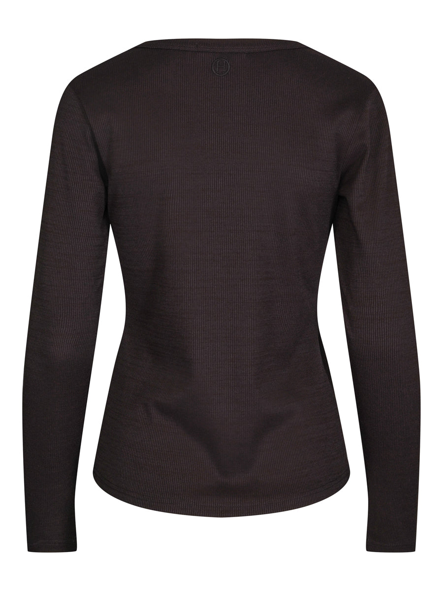 Rib top Black
