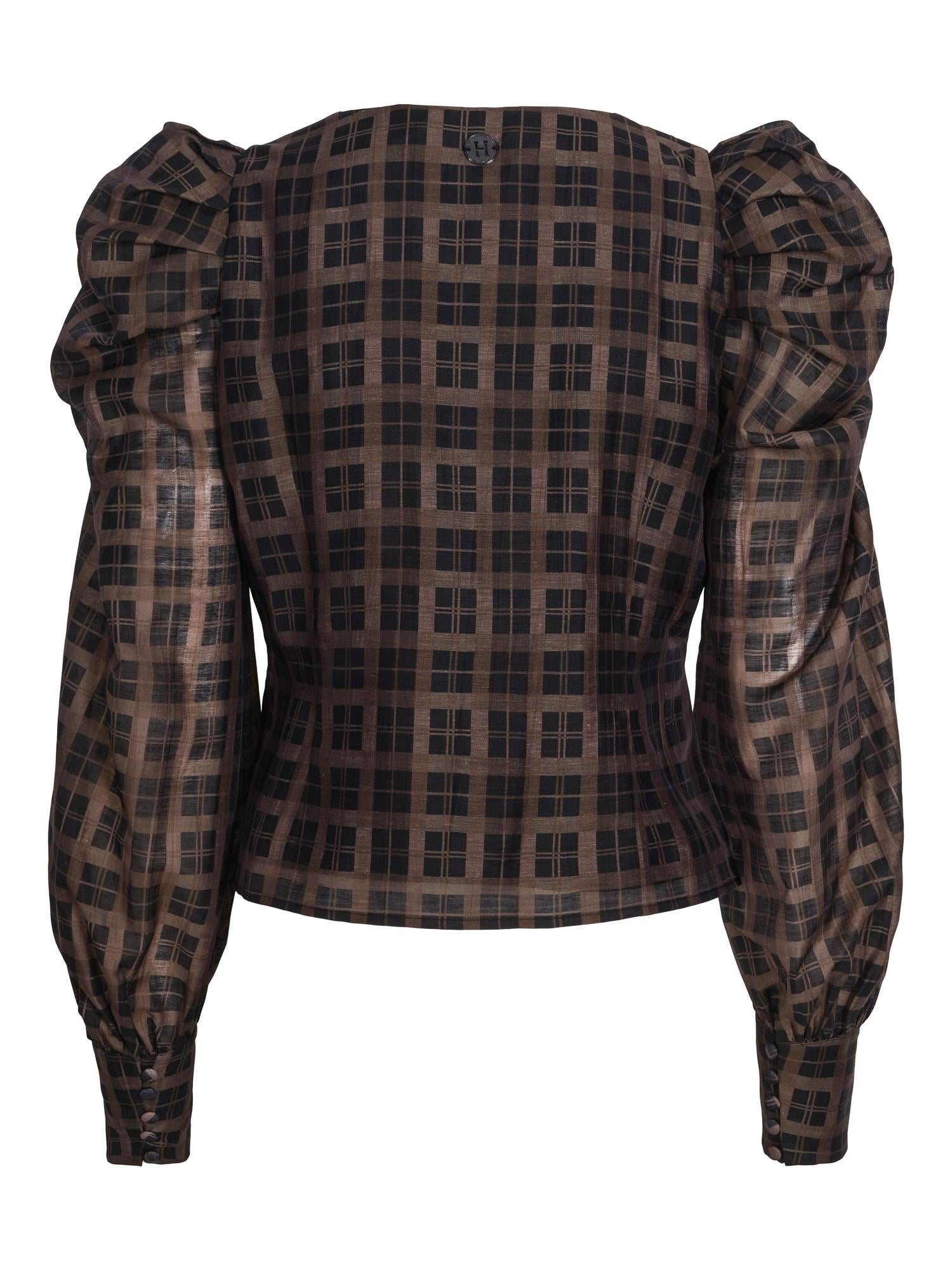 Sleeve blouse Checked