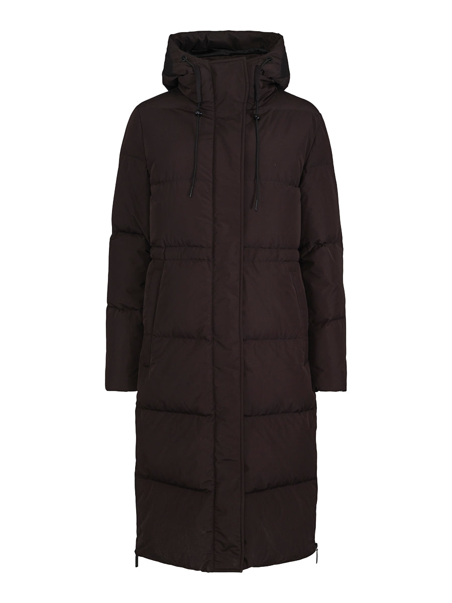 Long warm down coat Black