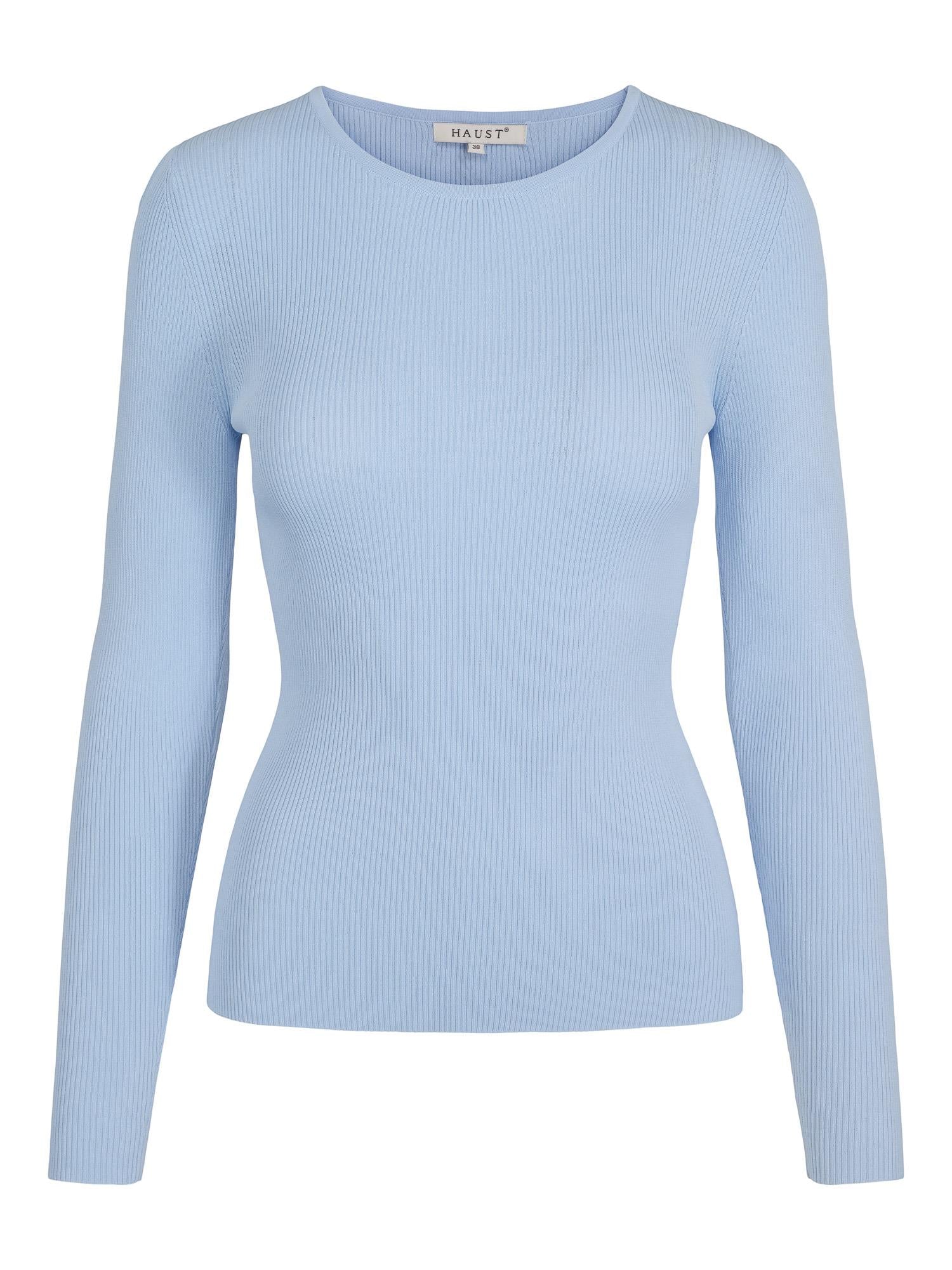 Rib long sleeve pullover Lyseblå