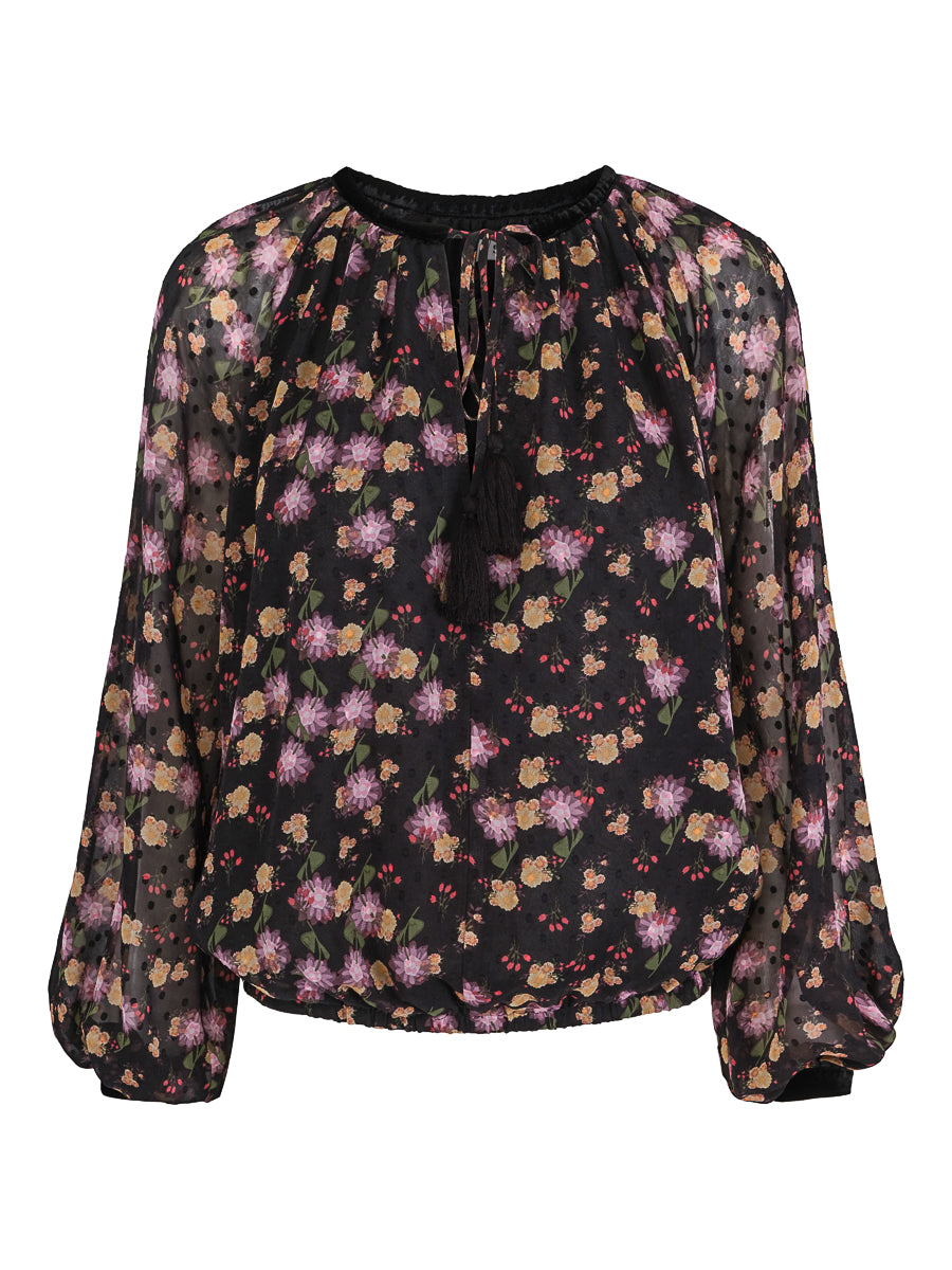 Velvet detailed blouse Multi