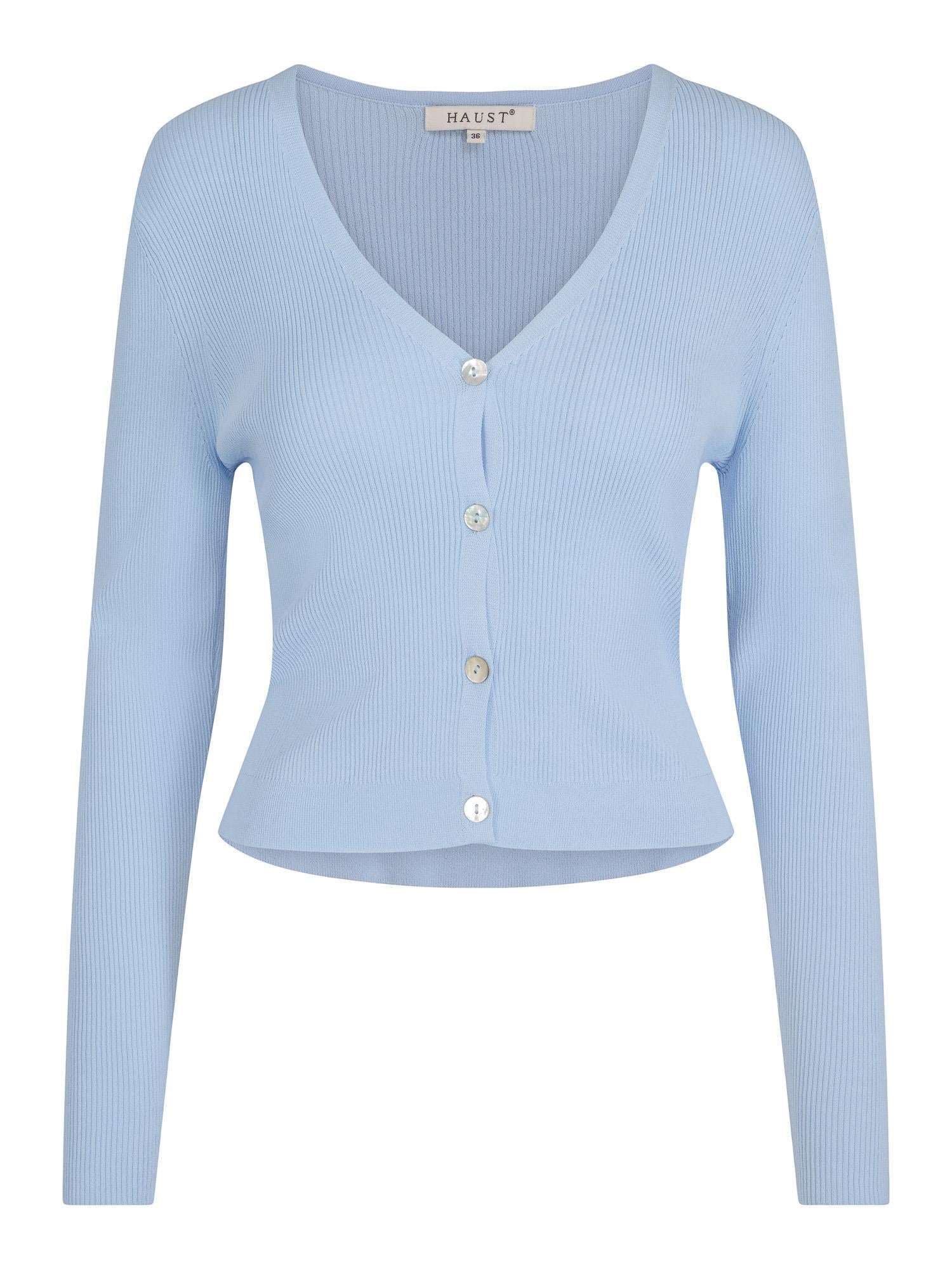 Rib cardigan Lyseblå