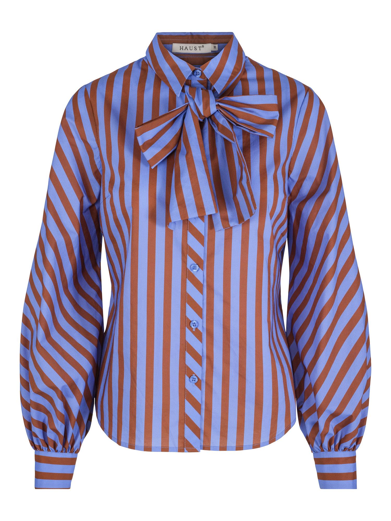 Detailed striped blouse Blå