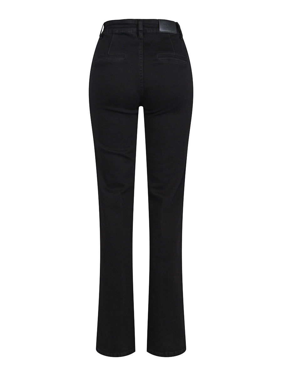 Button detail denim Black