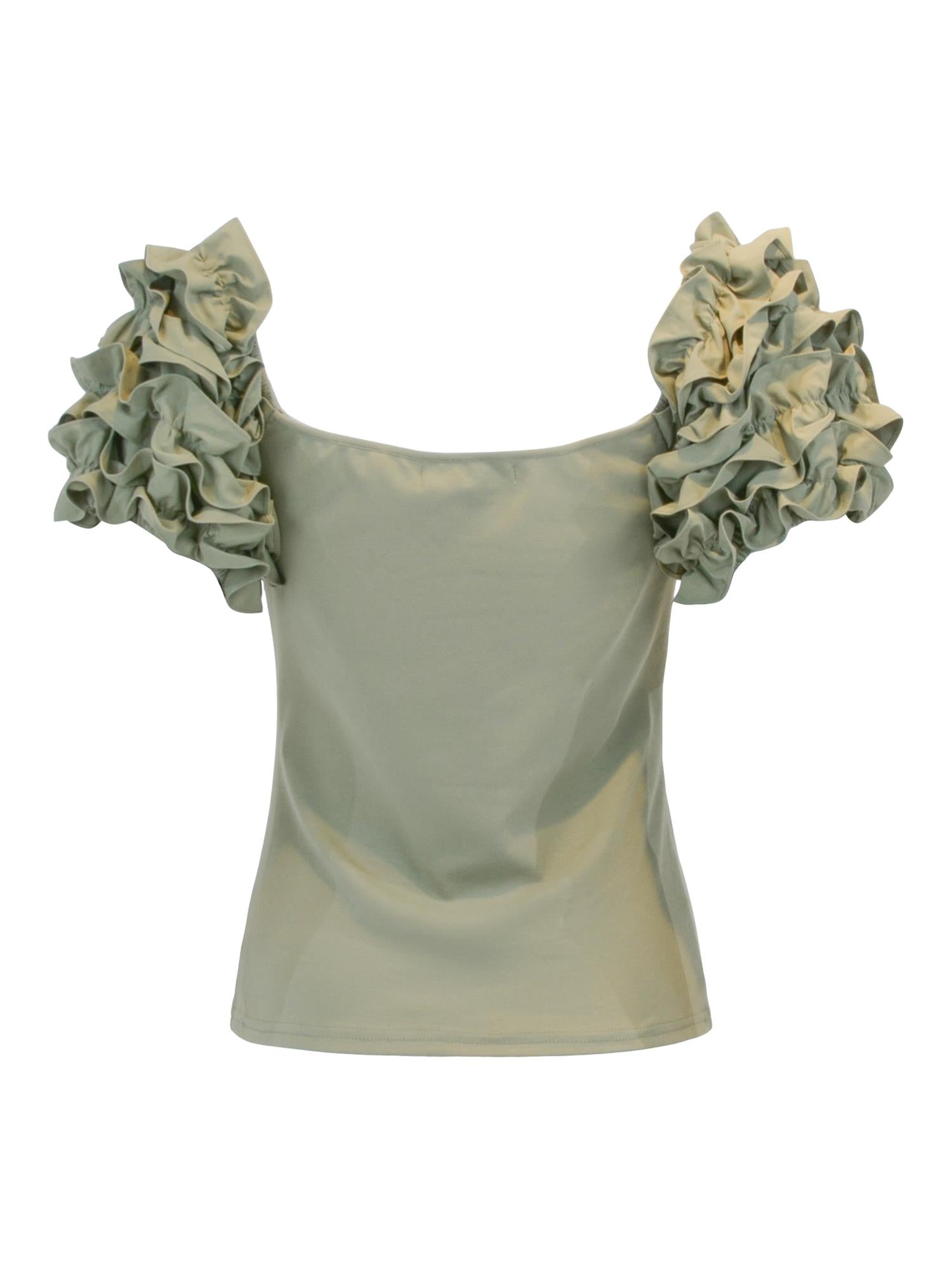 Sleeve blouse Olivengrønn