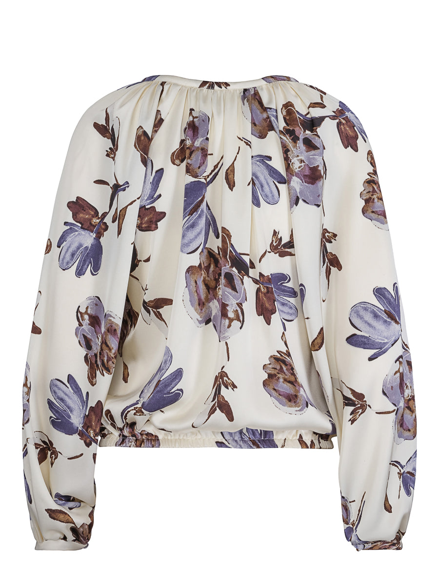 Velvet detailed blouse Flower