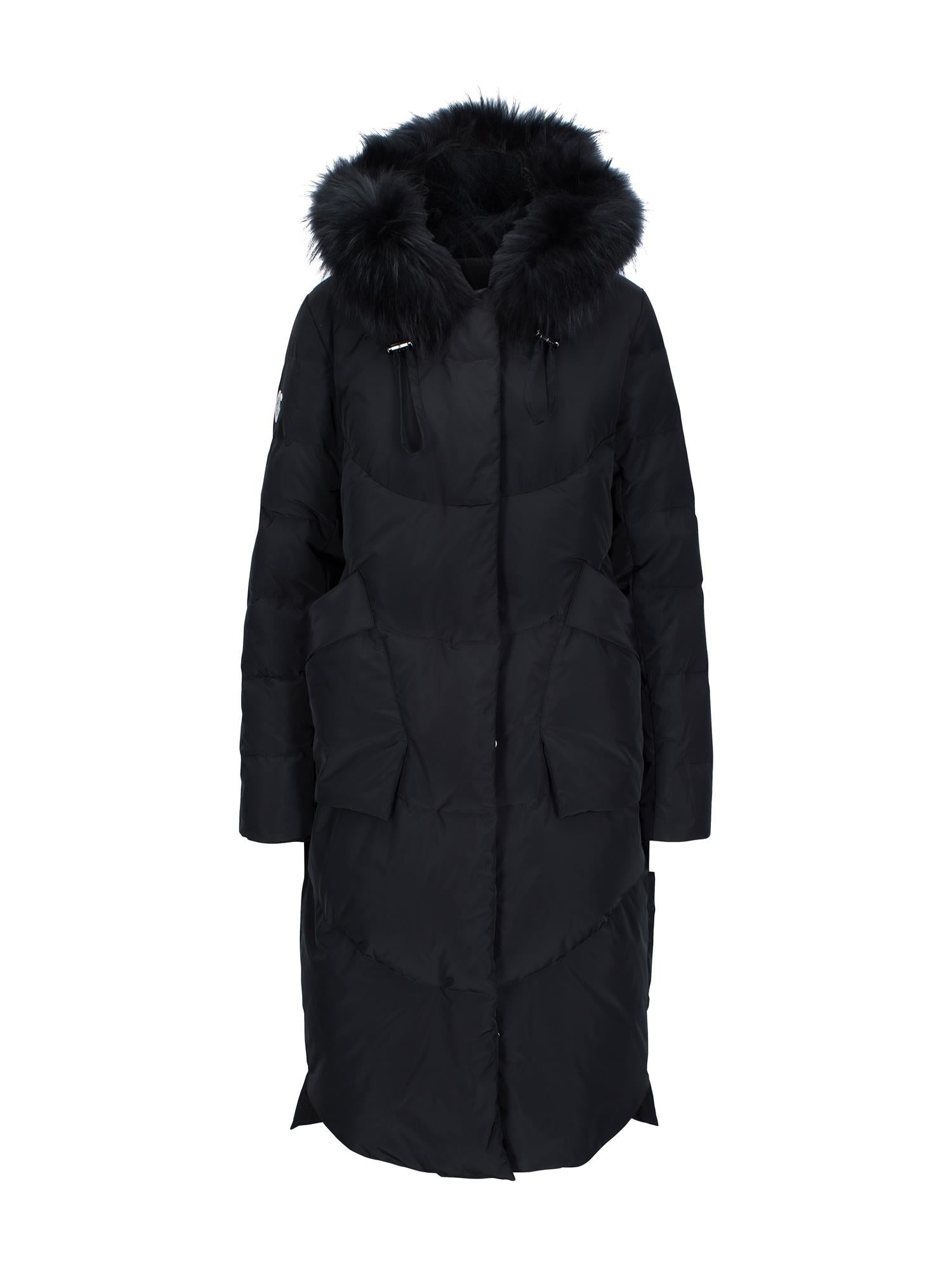 Fashion long puffer - fur Black