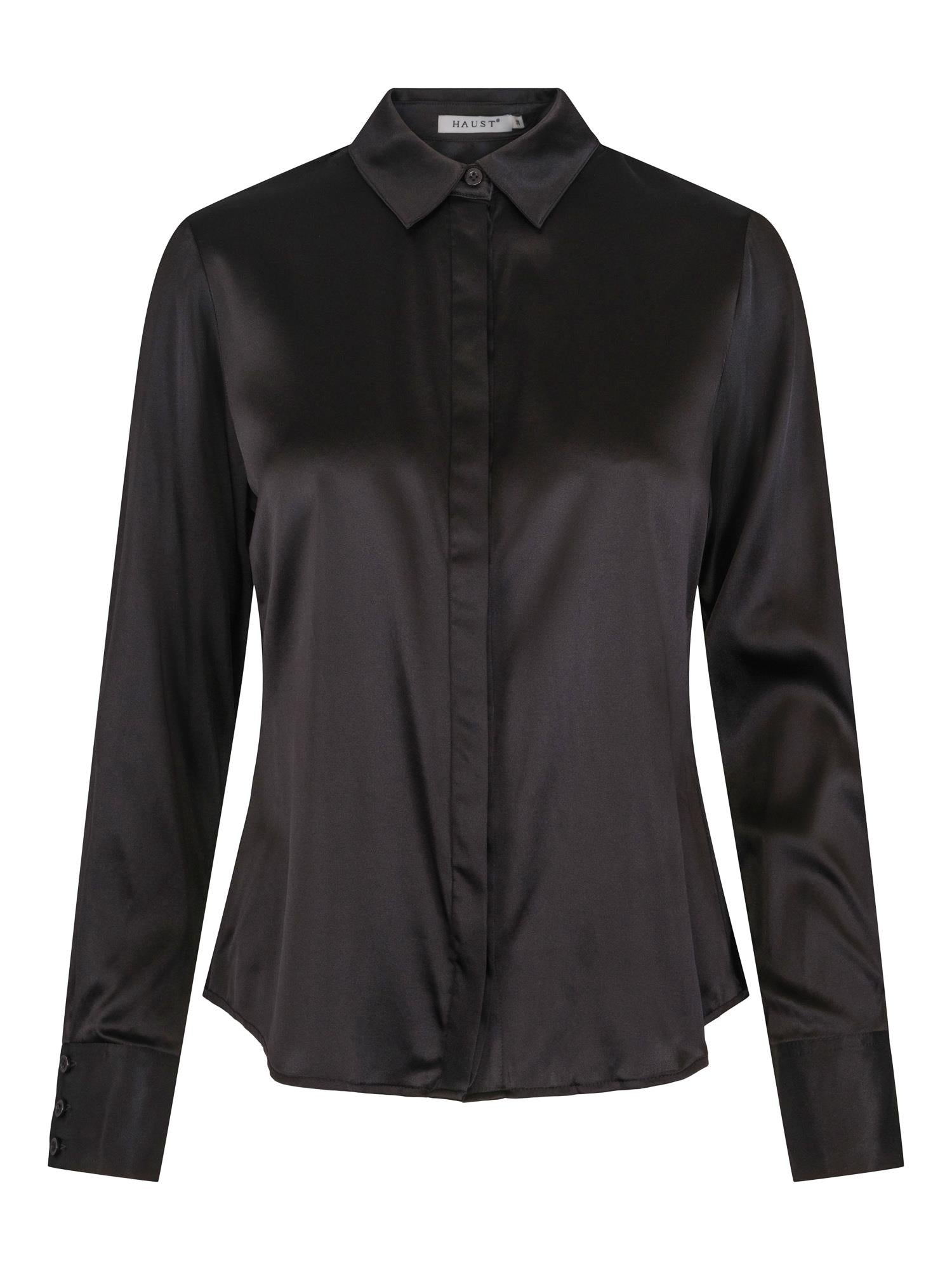 Silk classic shirt Sort