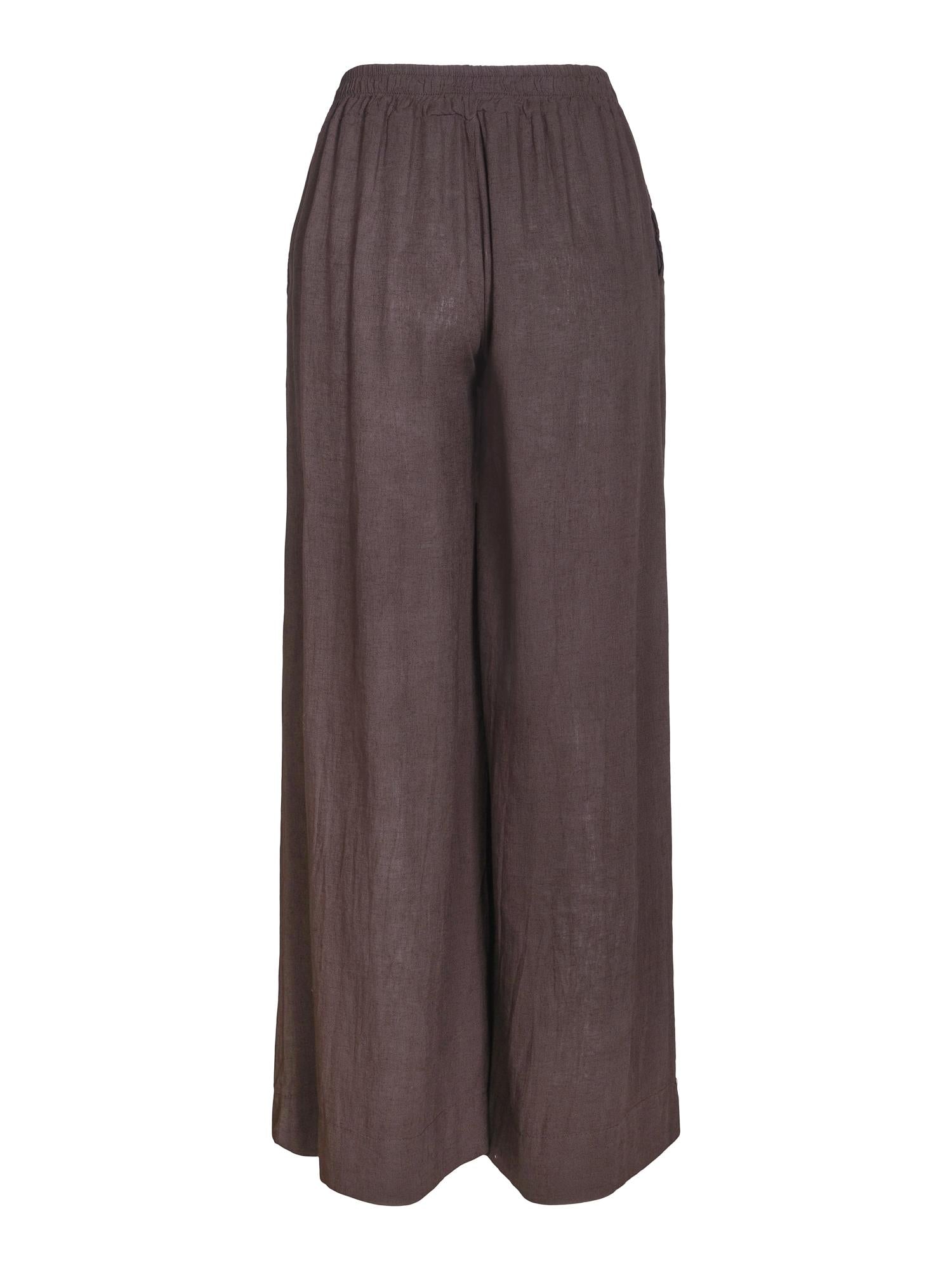 Casual wide trouser Mørkebrun