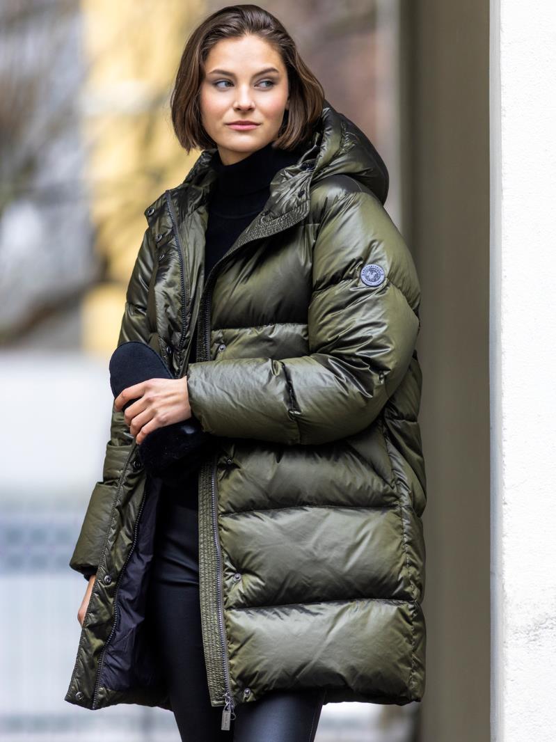 Long puffer jacket Olive